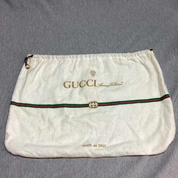 Gucci Handbags - Vintage GUCCI Accesory Collection Dust Bag Cotton Red Green Stripe Italy 13 X 10